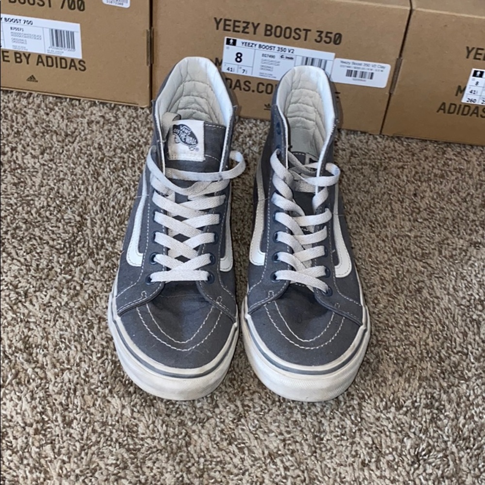 Sk8 hi grey vans.